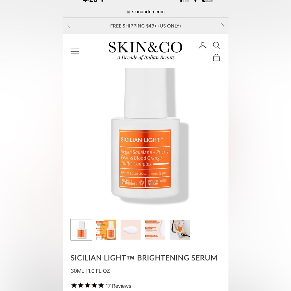 Skin & co SICILIAN LIGHT brightening serum